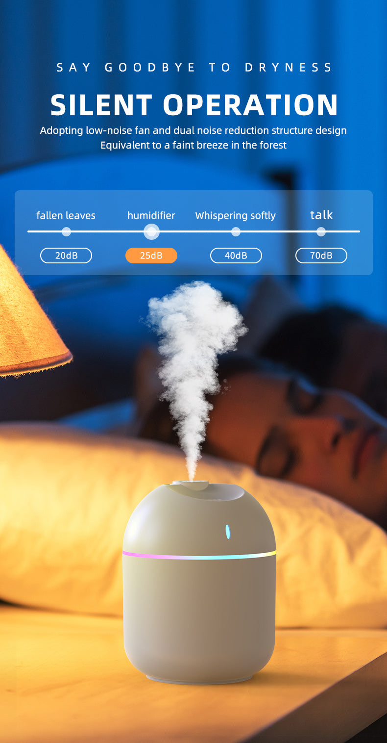270ML Air Humidifier Cool Mist Aroma Diffuser LED Night Light power-off protect USB Humidificador For Home Office