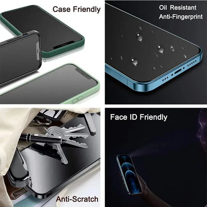 2PCS Anti-Spy Tempered Glass+1PC Phone Case Set Meal For iPhone 15 13 14 12 11 Pro Max 15 Plus Screen Protector Protective Film