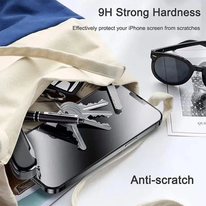 2PCS Anti-Spy Tempered Glass+1PC Phone Case Set Meal For iPhone 15 13 14 12 11 Pro Max 15 Plus Screen Protector Protective Film